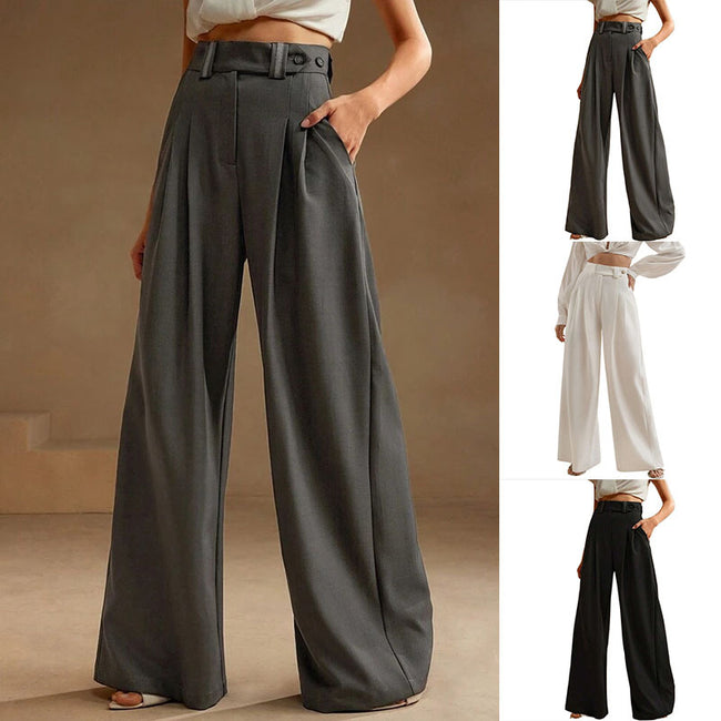 High Waist Temperament Draping Wide-leg Trousers For Women Hover Image