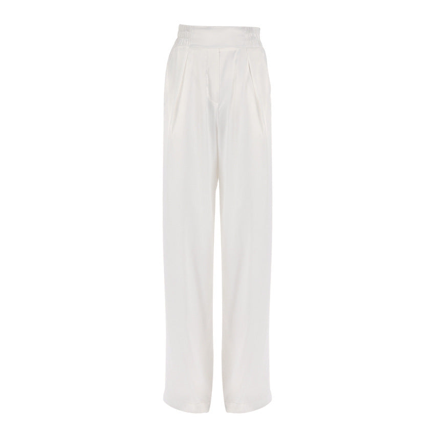 Halterneck Vest Set Lace-up Skirt Trousers Drape Satin Suit