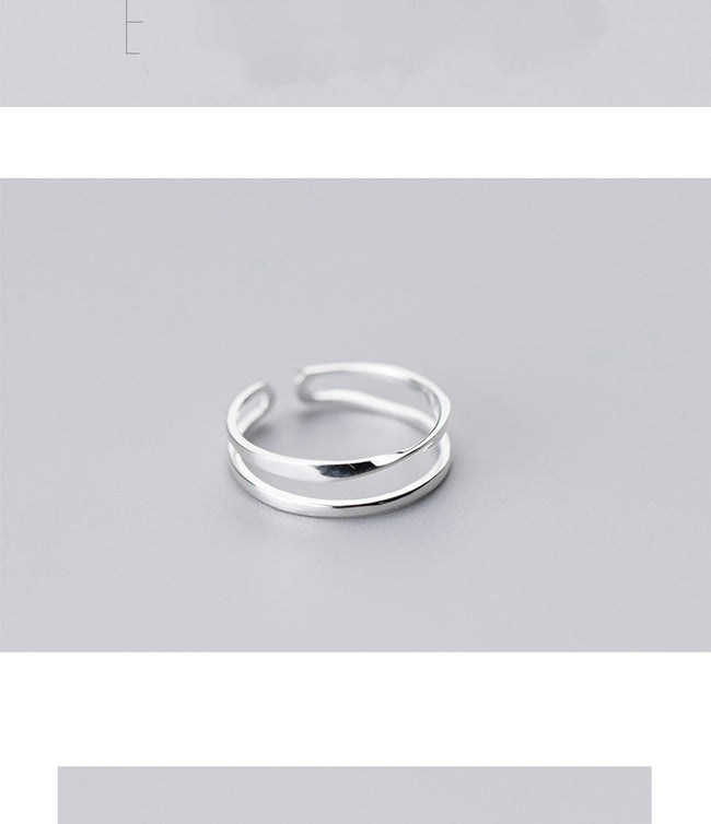 Temperament Ties Rings Double Lines Women Main Image