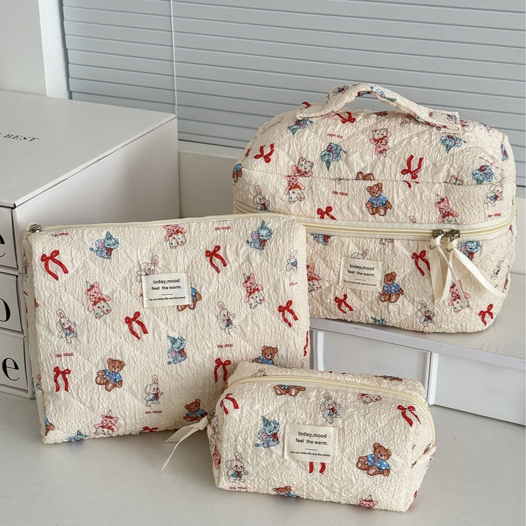 Bow-knot Flower Large-capacity Makeup Bag