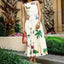 Sleeveless Off-neck Printed Backless Dress