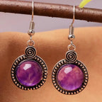 Retro Geometric Round Zircon Trendy Jewelry Earrings For Women