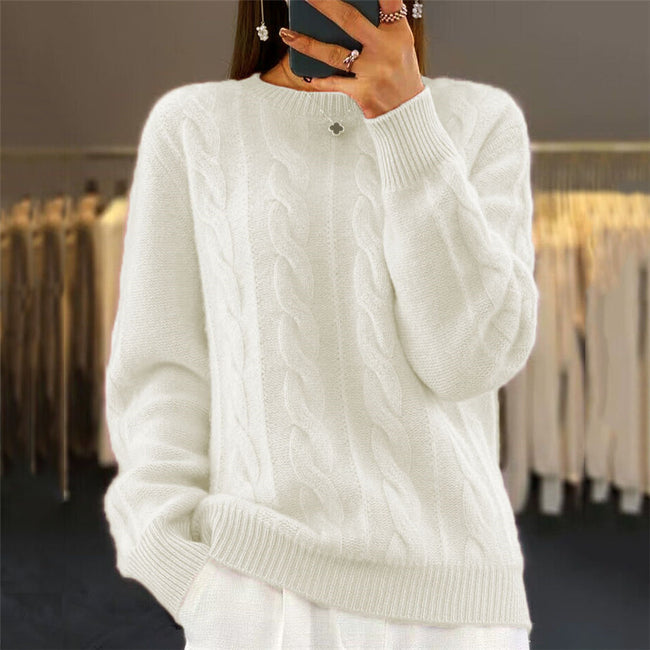 Fashion Retro Cable-knit Pullover Sweater Women Main Image