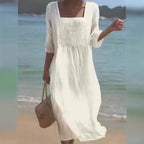 Women's Loose Round Neck Fashion Long Sleeve Printed Dress