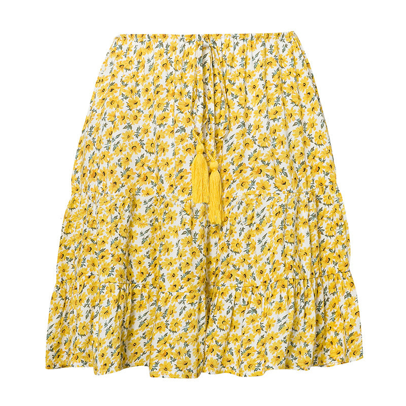 High waist ruffled little daisy skirt