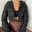 Womens Short Multi-Colored Cotton Puffer Jacket With Hood