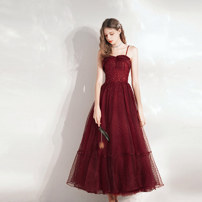 Ladies Wedding Dress Bridal Red Midi Skirt Hover Image