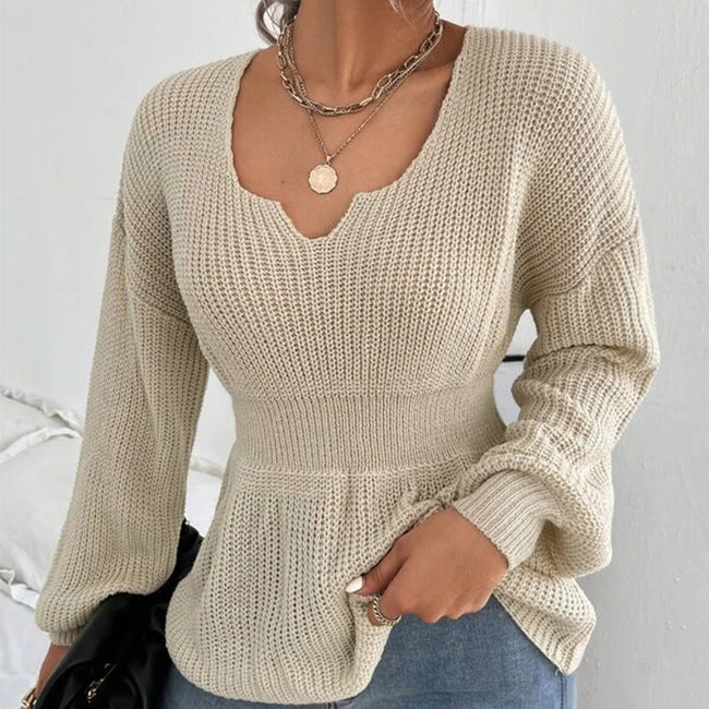 Fashion Ruffles Fitted Waist Sweater Women Main Image