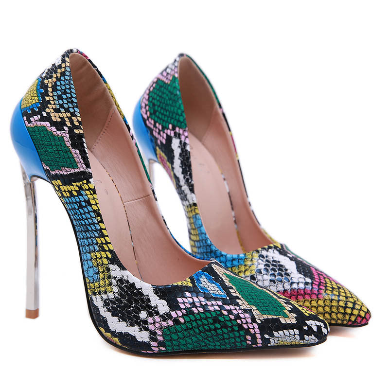 Snake print high heels