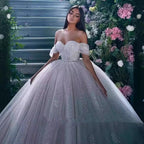 Off-shoulder Wedding Temperament Bride Mori Style Super Fairy Slimming Sequined Dress