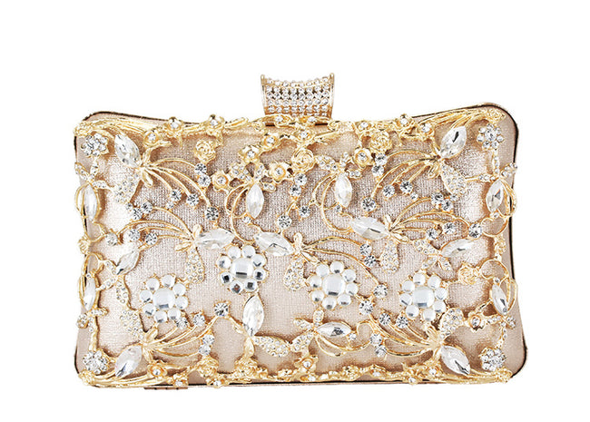 Elegant Rhinestone Dinner Clutch Women Luxury Brand Party Chain Messenger Bag Hover Image