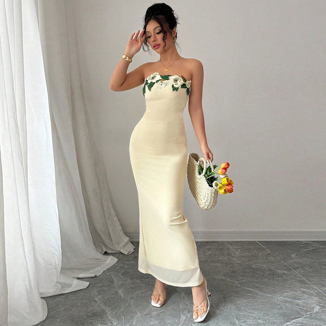 Elegant Backless Tube Dress For Women Hover Image