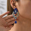 Luxury Full Rhinestone Teardrop Pendant Large Earrings Elegant Fashion Statement Jewelry Women Party Prom Wedding Accessories