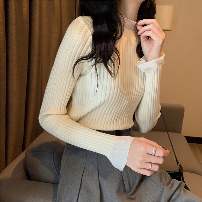 Women Inside Flared Sleeve Knit Sweater Main Image