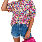 Casual All-Match Floral Print Chiffon Blouse For Women