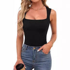 Square-neck Ribbed Camisole Top Womens Clothing
