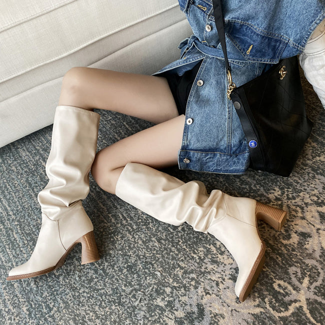 Block heel square toe high heels Hover Image