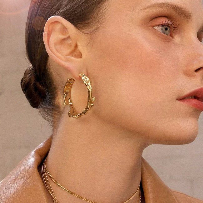 Circle Big Hoop Earrings for Women Party Jewelry Gift Hover Image