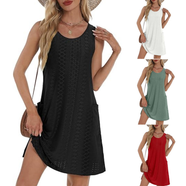 Women's Sleeveless Pocket Vest Dress Hover Image