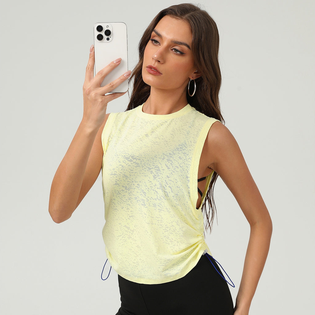 New Jacquard Sports Vest For Women Sleeveless Blouse Breathable