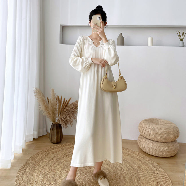 Long Sweater Dress Over The Knee Women Wear Loose Plus Size Dress Main Image