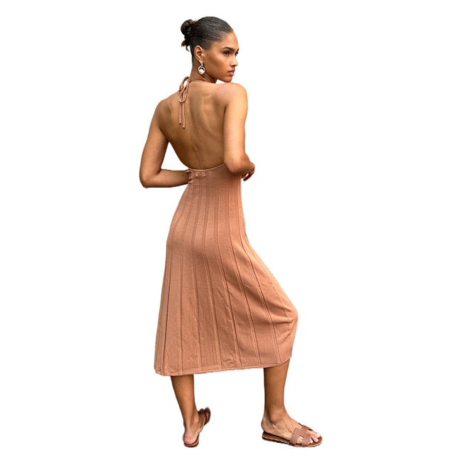 Summer American Knitted Pleated Dress Women Main Image