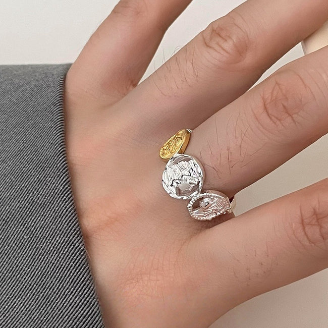 Minimalist S925 Sterling Silver Women Rings, Non-Fading Vintage Stylish Bands Hover Image