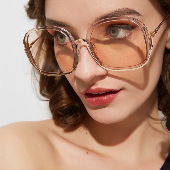 Colorful Fashionable Large Half Frame Sunglasses For Women Main Image