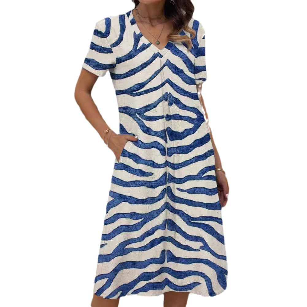 Women's Loose Fashion Digital Dress With Prints