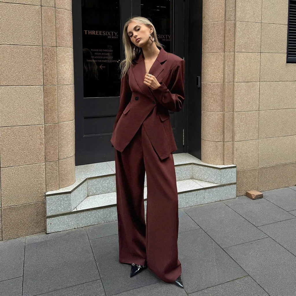 Women's Suit Wid -leg Pants Two-piece Set