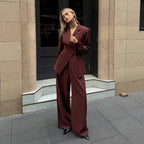 Women's Suit Wid -leg Pants Two-piece Set