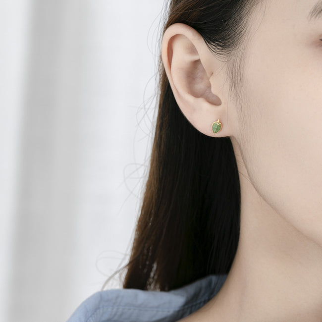 Wanying Jewelry Drop Glaze Leaf Earrings Women Main Image