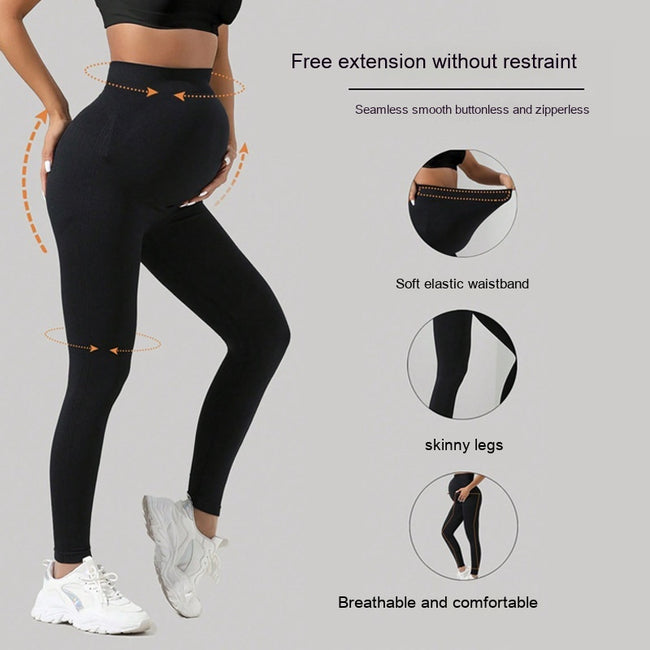 Pregnant Women Seamless Belly Support Outer Wear Yoga Pants Main Image