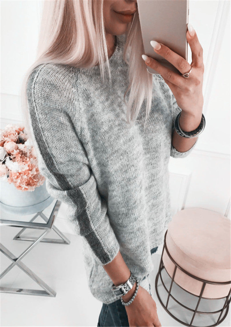 Simple Women's Round Neck Pullover Sweater Sweater Women