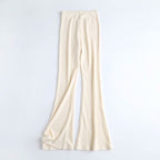 Slim Short Long Sleeved T Shirt Women  Highwaist Flared Trousers