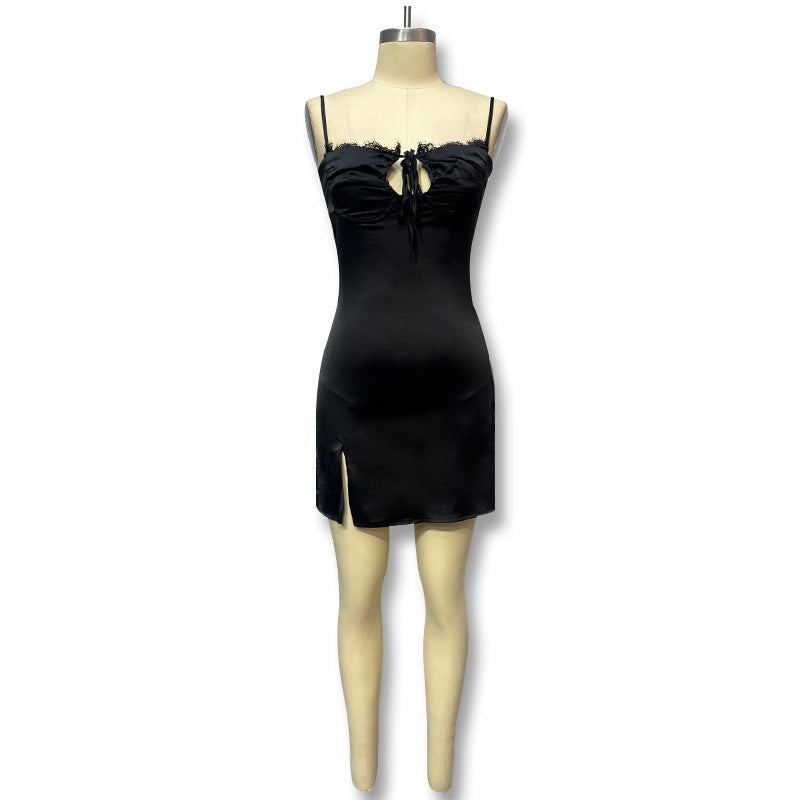 Fashion Personality Lace Sleeveless Split Dress Women