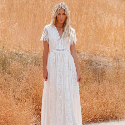 Autumn Tulle Dress Deep V Pullover Wedding Dress Hover Image