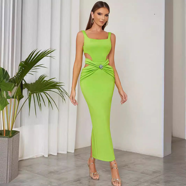 Sling Green Bandage One-piece Dress Women Main Image