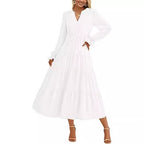 Autumn Layered Ruffled Flowy Long Dress