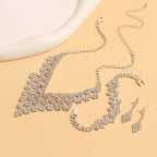 Diamond-shaped Jewelry Necklace Bracelet Earrings For Women