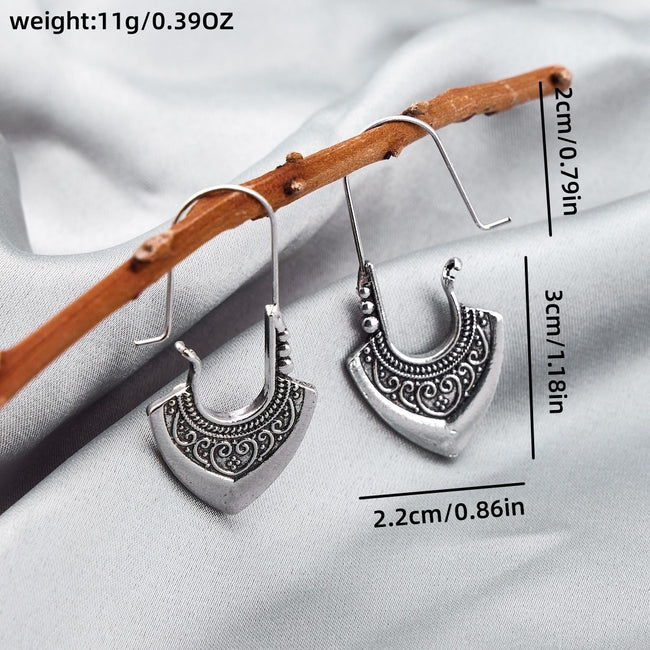 Bohemian Carved Pattern Earrings Women Jewelry Main Image