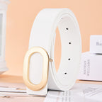Simple And Versatile Oval Alloy Buckle Ladies Belt