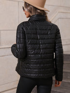 European And American Women's Clothing Casual Half Turtleneck Cotton Coat Jacket Coat