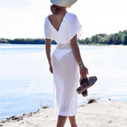 Beach Cover-up Women's Seaside Holiday Hollow Sun Protection Dress