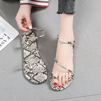 Women's Snake Sandals Mixed Color Flat Designer Slipper Women Colorful Slip On Large Size Flip Flop