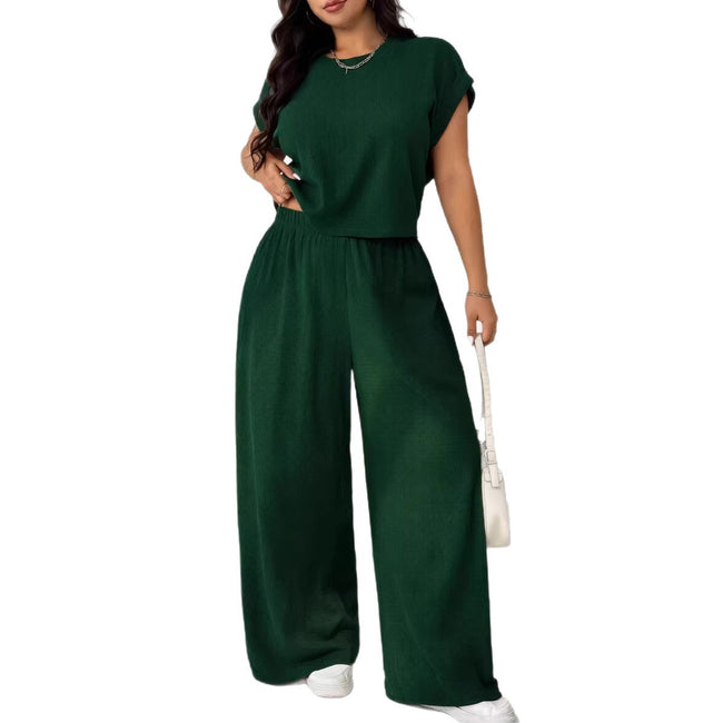 Casual Set Short-Sleeve Top And Wide-Leg Pants Two-Piece Suit Main Image