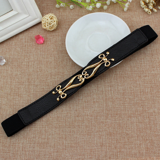 Spring And Summer Women's Thin Dress A Pair Of Buckles Elastic Waist Seal Main Image
