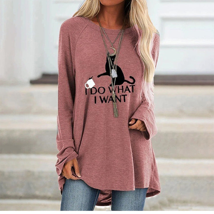 Printed long sweater