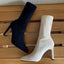 Square heel mid-tube high heels