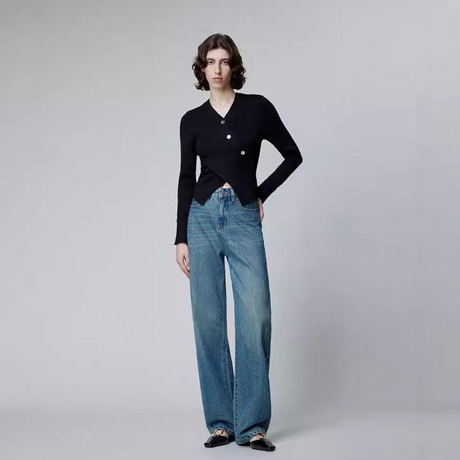 Fashion American Retro New Jeans Women Hover Image